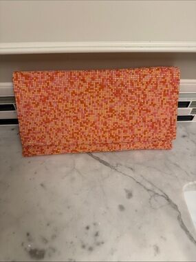 Sondra Roberts Pink Orange Beaded Clutch
